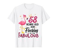 I'm 58 Years Old Flocking Fabulous 58 Compleanno Fenicottero Maglietta