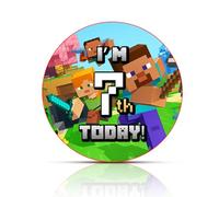 I'm 7 Today 7th Birthday -7 Birthday Badge Boy, Happy Birthday Presents For Boys I'm 7 Today, Spilla da gioco con miniera, spilla da 58 mm per feste, artigianato per giocatori, regali per ragazze