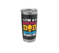 I'm A Baseball Dad Nothing Scares Me Softball Player Bicchiere termico in acciaio inox doppia parete