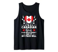 I'm a Canadian Girl Canadian Face Canada Flag Canotta