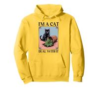 I'm A Cat Deal With It Pianta per gatti Piante per gattini Amante dei gatti Felpa con Cappuccio
