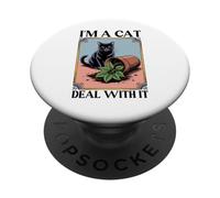 I'm A Cat Deal With It Pianta per gatti Piante per gattini Amante dei gatti PopSockets PopGrip Adesivo