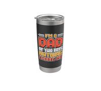 I'm A Dad Of Two Boys Nothing Scares Me Bicchiere termico in acciaio inox doppia parete