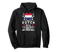 I'm a Dutch Girl Dutch Face Netherlands Flag Felpa con Cappuccio