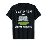 I'm A Flip Flops And Camping Kinda Girl Camper Adventure Maglietta