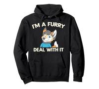 I'm A Furry Deal With It - Carino Furry Fandom Fursuit Felpa con Cappuccio