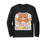 I'm A Hugger Cute Bear Peluche Animale Ragazza Donne Abbracciare Abbraccio Maglia a Manica
