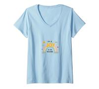 Im a Joy to Be Around Rainbow Positivity Citazione Maglietta con Collo a V, Donna, Celeste, S