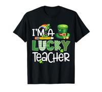 I'm A Lucky Teacher Shamrock Shenanigans Funny Patricks Day Maglietta