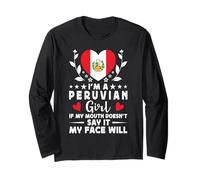 I'm a Peruvian Girl Peruvian Face Peru Flag Maglia a Manica