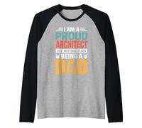 I'm A Proud Architect Being A Dad Funny Fathers Maglia con Maniche Raglan