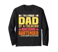 I'm A Proud Dad Bartender Funny Bartending Alcoholic Drink Maglia a Manica
