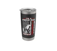 I'm A Proud Dad Of Freaking Awesome Firefighter Fathers Day Bicchiere termico in acciaio inox doppia parete