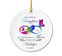 I'M A Proud Dau-Ghter Of A Wonderful Mom Decorazione Natalizia Unico Ciondoli Natalizi Simpatico Addobbi Albero Di Natale Per Scrivania Casa Soggiorno