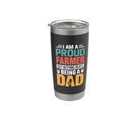 I'm A Proud Farmer Being A Dad Funny Fathers Bicchiere termico in acciaio inox doppia parete