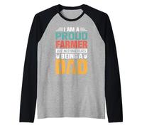 I'm A Proud Farmer Being A Dad Funny Fathers Maglia con Maniche Raglan