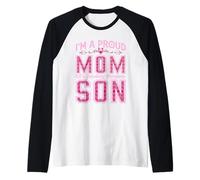 I'm A Proud Mom of A Freaking Awesome Son Funny Mothers Day Maglia con Maniche Raglan