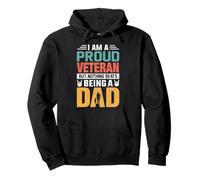 I'm A Proud Veteran Being A Dad Funny Fathers Felpa con Cappuccio