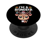 I'm A Reindeer Natale Cute Reindeer Inverno Natale PopSockets PopGrip Adesivo