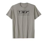 Im A Simple Man Faith Family Gun Firearm Christian Dad Maglietta