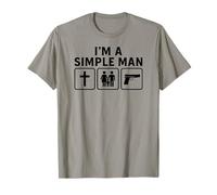 Im A Simple Man Faith Family Gun Firearm Funny Conservative Maglietta