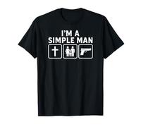 Im A Simple Man Faith Family Gun Firearm Funny Repuplican Maglietta