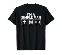 Im A Simple Man Faith Family Weightlifting Funny Repuplican Maglietta