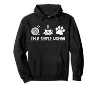 I'm A Simple Woman Yarn Coffee Dogs Felpa con Cappuccio