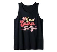 Im A Sucker for You Candy Valentine Retro Pun Citazione Design Canotta