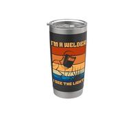 I'm A Welder I See The Light Retro Cool Welding Papà Saldatore Bicchiere termico in acciaio inox doppia parete