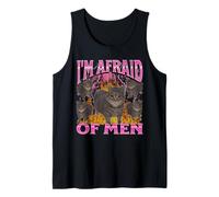 I'm Afraid Of Men Divertente Oia Gatto Meme Bootleg Graphic Canotta