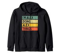 I'm Alex Doing Alex Things Divertente Citazione Personalizzata Felpa con Cappuccio