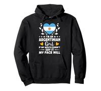 I'm an Argentinian Girl Argentinian Face Argentina Flag Felpa con Cappuccio