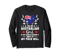 I'm an Australian Girl Australian Face Australia Flag Maglia a Manica