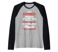 I'm An December Women Queen Born in December Maglia con Maniche Raglan