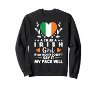I'm an Irish Girl Irish Face Ireland Flag Felpa