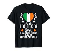 I'm an Irish Girl Irish Face Ireland Flag Maglietta
