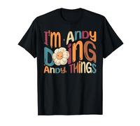 I'm Andy Doing Andy Things Funny Groovy Retro Andy Maglietta