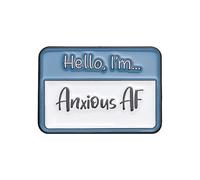 I'm Anxious Af Blue Dialog Box Smalto Pin Dopamina Combinazione di colori Inglese Lettera Dialogo Spilla Distintivo Per Zaini, Acciaio inossidabile, Senza pietra