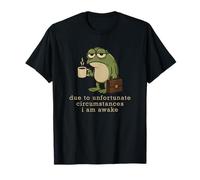 I'm Awake Frog with Coffee Ufficio Ufficio Rana caffè Visual Maglietta