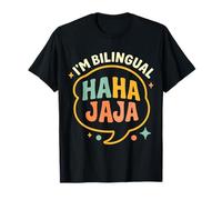 I'm Bilingue Haha JAJA Divertente Lingua Scherzo Bolla di Discorso Maglietta
