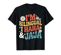 Im Bilingue I Haha E Jaja Divertente Spagnolo Spanglish Maglietta