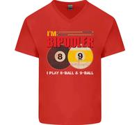 Im Bipooler I Play 8-Ball 9-Ball Maglietta In Cotone A V Per Uomo