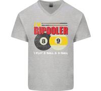 Im Bipooler I Play 8-Ball 9-Ball Maglietta In Cotone A V Per Uomo