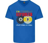 Im Bipooler I Play 8-Ball 9-Ball Maglietta In Cotone A V Per Uomo