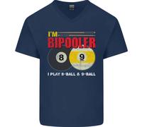 Im Bipooler I Play 8-Ball 9-Ball Maglietta In Cotone A V Per Uomo
