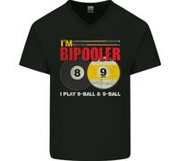 Im Bipooler I Play 8-Ball 9-Ball Maglietta In Cotone A V Per Uomo