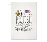 I'M Britannico What's Your Superpower Strofinaccio Gran Bretagna Bandiera Funny