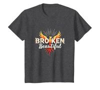 Im Broken: da Rotto a Bella Phoenix Rising Art Maglietta, Bambini, Grigio Scuro, 3 Anni