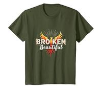 Im Broken: da Rotto a Bella Phoenix Rising Art Maglietta, Bambini, Oliva, 2 Anni